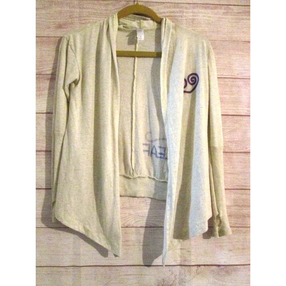 Alternative Earth Open Front Shrug Size Small Long Sleeve Thumb Hole Ivory Cream